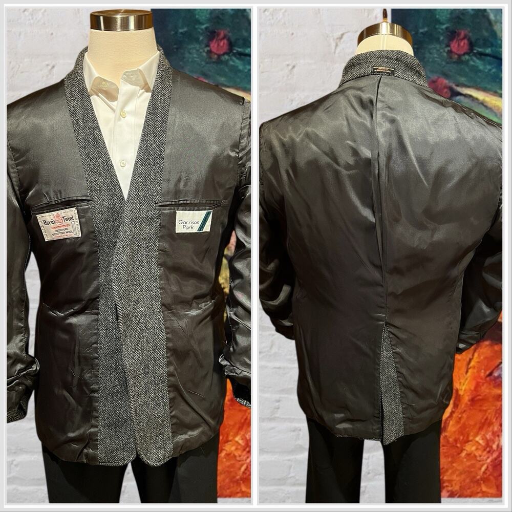 Gray Wool Tweed Herringbone Sport Coat - image 6